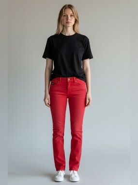 April 77 Joey colordrive red jeans 28 y2k maximalist pants E